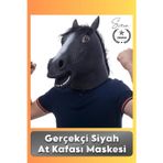 Svein #Kostüm Gerçekçi Siyah At Kafası Maskesi Tam Kafa Kostüm Maskesi Parti Maskeli Balo Komik Şaka