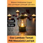 Svein #ledlamba Gaz Lambası Tasarımlı Plastik Pilli LED Masaüstü Ramazan Özel Hediyelik Dekoratif Işık - 1 - 10 W - Amber