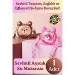 Svein #matara Kaliteli Bpa Içermez Askılı Pipetli Çocuk Okul 3D Desenli Sevimli Ayıcık Model Su Matarası - diğer - Karışık-Çok Renkli