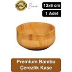 Svein Özel Üretim Doğal Bambu Yuvarlak Çerezlik Kasesi Tabağı Lokumluk Sunumluk Masa Zeytinlik Kahvaltılık - Ahşap - Ahşap 10 x 20 cm 1 Adet