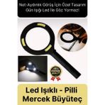 Svein Özel Üretim Konforlu Plastik Pilli Gün Işığı Smd LED Işıklı El Büyüteç Okuma Yazma Mercek 24 cm - 0 - Siyah - diğer