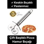 Svein Paslanmaz Yüksek Kaliteli Uzun Ömürlü Çift Taraflı Hamur Pizza Börek Kesme Bıçağı Duvara Asılabilir
