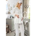 Svein #Pijama Ekru Lohusa Pijama Takımı Hamile ve Doğum Sonrası Anne Adayları için Rahat Yumuşak Şık Sade