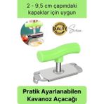 Svein Pratik Kavanoz Kapağı Açacağı Ölçülü Ayarlanabilir Kolay Metal Şişe Kapak Açıcı Plastik Tutacak - Yeşil