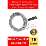 Svein Premium 15 Metre Tıkanıklık Kanal Açma Klozet Gider Açıcı Boru Temizleme Spiral Tel Susta Manuel Uç