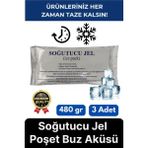 Svein Premium Dayanıklı Güvenli Malzeme Yolculuk Seyahat Yiyecek Soğutucu Jel Poşet Buz Aküsü 480GR 3 Adet - Beyaz