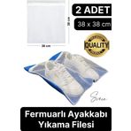 Svein Premium Fermuarlı Ayakkabı Yıkama Filesi Sandalet Terlik Çamaşır Çorap Torbası Yırtılmaz Dayanıklı