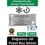 Svein Premium Güvenli Malzeme Dayanıklı Yolculuk Seyahat Yiyecek Soğutucu Jel Poşet Buz Aküsü 260gr 5 Adet