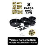 Svein Premium Kalite 8 Parça Buat Delik Açma Testeresi Panç Seti Alçıpan Kartonpiyer Mobilya Ahşap Mdf
