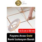 Svein Premium Kendinden Yapışkanlı Gold Sarı Renk Fayans Derz Arası Izolasyon Bandı Dekoratif Bant 0,5 cm