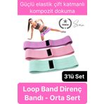 Svein Premium Loop Band Direnç Bandı Orta Sert Spor Egzersiz Aerobik Pilates Squat Lastiği Fitness Yoga