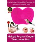 Svein Premium Pratik Kolay Yıkanabilir Kurutulabilir Silikon Makyaj Fırçası Süngeri Temizleme Matı Aparatı