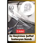 Svein #sızdırmazbant 3 Adet Su Geçirmez Şeffaf Izolasyon Bandı Tezgah Lavabo Kenar Tamir Güçlü 38MM x 3m - 10003 Adet