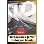 Svein #SızdırmazBant 3 Adet Su Geçirmez Şeffaf İzolasyon Bandı Tezgah Lavabo Kenar Tamir Güçlü 38mm x 3m