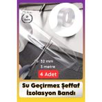 Svein #sızdırmazbant 4 Adet Su Geçirmez Şeffaf Izolasyon Bandı Tezgah Lavabo Kenar Tamir Güçlü 38MM x 3m - 10004 Adet