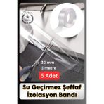 Svein #sızdırmazbant 5 Adet Su Geçirmez Şeffaf Izolasyon Bandı Tezgah Lavabo Kenar Tamir Güçlü 38MM x 3m - 10005 Adet