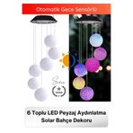 Svein #SolarLed Solar Bahçe Dekoru 6 Toplu LED Peyzaj Aydınlatma Renkli Işıklı Güneş Enerjili Su Geçirmez Dış Mekan Kazıklı Balkon Teras Çim Yol Dekoratif Lamba IP65