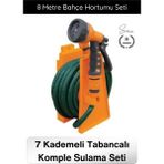 Svein #sulamaseti 8 Metre Bahçe Hortumu Seti 7 Kademeli Sulama Tabancası ve Standlı Komple Set Pratik Kullanışlı Balkon Teras Garaj Araba Yıkama Için Ideal Uzun Dayanıklı Portatif Yer Kaplamaz Kolay
