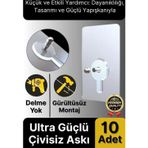 Svein Süper Sağlam İz bırakmaz Çerçeve Tablo Banyo Mutfak Ultra Güçlü Yapışkanlı Çivisiz Askı 10 Adet