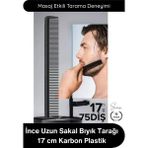 Svein #tarak Ince Uzun Sakal Bıyık Tarağı 17 cm Karbon Plastik Profesyonel Cep Tipi Masaj Etkili Antistatik Sakal Şekillendirme Günlük Kullanım Tüm Saç Tiplerine Uygun Hafif Taşınabilir