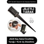 Svein #tarak Jiletli Saç Sakal Inceltme Tarağı Profesyonel Berber Kuaför Kırık Uç Düzeltme Kat Verme Şekillendirme Seyreltme Kesim Aparatı Çift Taraflı Güvenlik Korumalı Standart Jilet Uyumlu 17 cm - 11