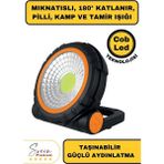 Svein Taşınabilir Cep Boy Pilli Mıknatıslı Katlanır Ayaklı Kamp Bahçe Ev Için Mini Cob Projektör LED Işık