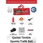 Svein #trafikseti Trafik Seti Yangın Tüpü Reflektör Çantalı Tüvtürk Uyumlu Araç Çeki Halatı Ilk Yardım Seti 38 Parça Oto Acil Durum Güvenlik Ekipmanları Bagaj Organizasyon Yol Yardım Seti