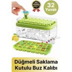 Svein Yeni Seri Pratik Dondurucu Geniş Kapasite Silikon Düğmeli Basmalı Saklama Kutulu 32'li Buz Kalıbı - Çok Renkli - 3 lt