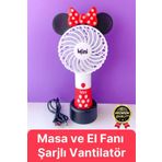 Svein Yeni Seri Taşınabilir Kablosuz 1200mAh Pervaneli 2 Kademeli Usb Şarjlı Masa ve El Fanı Vantilatör