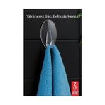 Svoria Store Mey Ithalat® 3 Lü Şeffaf Kendinden Yapışkanlı Duvar Askısı – 5.5 x 3.2 cm | Iz Bırakmaz - Renkli - 5,5 x 3,2 cm