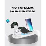 Svoria Store Mey Ithalat® 4’lü Apple Kablosuz Şarj Standı iPhone Watch ve Airpods Çoklu Şarjlı - Renkli