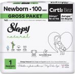 Svoria Store Mey Ithalat® Natural Bebek Bezi Gross Paket 1 Beden 2-5 kg 100 Adet - Renkli