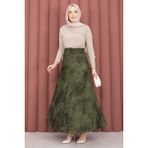 SVS Batik Desen Tül Etek Haki - 38
