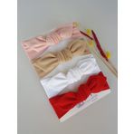 SWAN BUTİK KIZ ÇOCUK BEBEK BANDANA TOKA SETİ 4'LÜ (Bej)