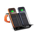 SwanScout 710A Dual Telefon Şarj İstasyonu iPhone 16/15/14/13/12/11 için, Apple Watch 10/9/8/7/6/5/4/3/2/SE 2 ve AirPods 4 için Kablosuz Şarj Aleti