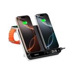 SwanScout 710A Dual Telefon Şarj İstasyonu iPhone 16/15/14/13/12/11 için, Apple Watch 10/9/8/7/6/5/4/3/2/SE 2 ve AirPods 4 için Kablosuz Şarj Aleti