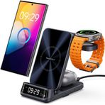 SwanScout Endüktif şarj istasyonu, SwanScout 708S, kablosuz şarj cihazı, Galaxy S24 Ultra/Z Fold6/Z Flip/S23/S22, Galaxy Watch 7/Ultra/6/6 Classic/5/5 Pro, Galaxy Buds 3 Pro/3 için, adaptör dahil