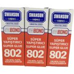 Swanson Works 802 Süper Yapıştırıcı 20 gr 3 Adet - Şeffaf