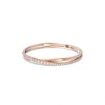 Swarovski 5620552 Twist Beyaz Pembe Altın Kaplama Bileklik