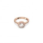Swarovski 5639404 55 Constella Round Pave Beyaz Pembe Altın Rengi Kaplama Yüzük
