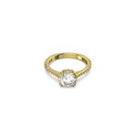 Swarovski 5642617 52 Constella Round Pave Princess Cut Beyaz Sarı Altın Rengi Kaplama Yüzük