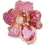Swarovski 5657284 Florere Coctail Ring Flower Pink Gold-Tone Plated Yüzük