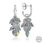 Swarovski Crystal Taşlı Harem Altın Gümüş Kalp Salkım Sallantılı Çivili Kadın Küpe