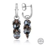 Swarovski Crystal Taşlı Harem Altın Gümüş Salkım Sallantılı Çivili Kadın Küpe