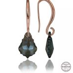Swarovski Crystal Taşlı Harem Altın Gümüş Yeşil Taşlı Damla Sallantılı Kadın Küpe
