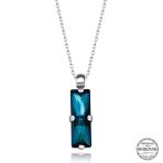 Swarovski Crystal Taşlı Mavi Baget Harem Altın Gümüş Kadın Kolye