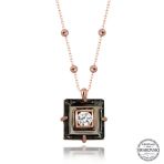 Swarovski Crystal Taşlı Rose Top Zincir Siyah Elmas Harem Altın Gümüş Kadın Kolye