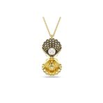 Swarovski Idyllia Kolye, Kristal Inci, Deniz Kabuğu, Beyaz, Altın Rengi Kaplama