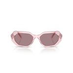 Swarovski Kadın Sk6028 Altıgen Güneş Gözlüğü, Şeffaf Pembe/Açık Mor Kahverengi, 54 mm