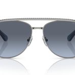 Swarovski Kadın Sk7005 Aviator Güneş Gözlüğü, Gunmetal/Mavi Gradyan Gri, 61 mm